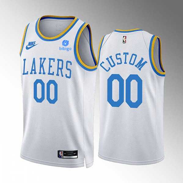 Men%27s Los Angeles Lakers Customized 2022-23 White Classic Edition Stitched Basketball Jersey->customized nba jersey->Custom Jersey